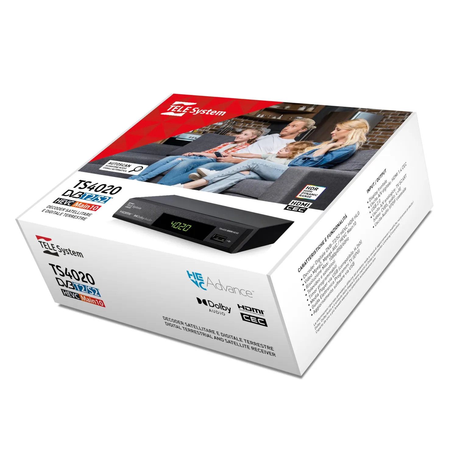 TELE System TS4020 Decoder Combo Terrestre + Satellitare
