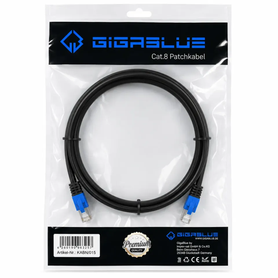 GigaBlue cavo rete Cat.8 10m rame pieno S/FTP