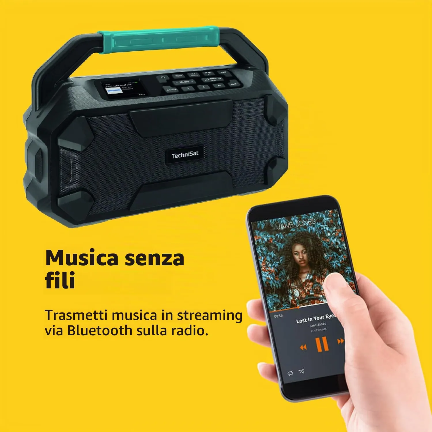 TechniSat Viola 231 OD radio cantiere DAB+ nera IPX4