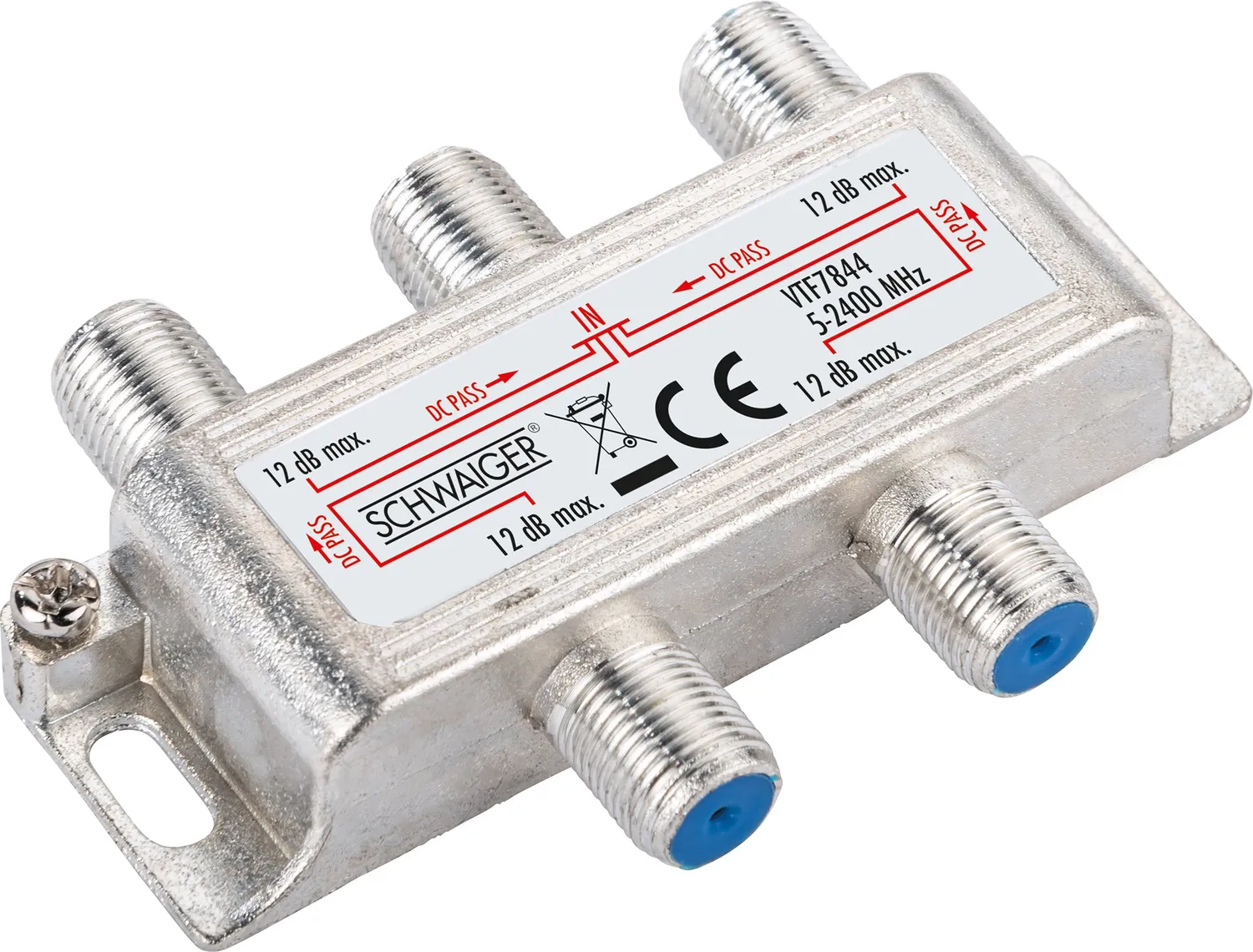 Schwaiger Partitore SAT 4 Vie 12 dB schermato