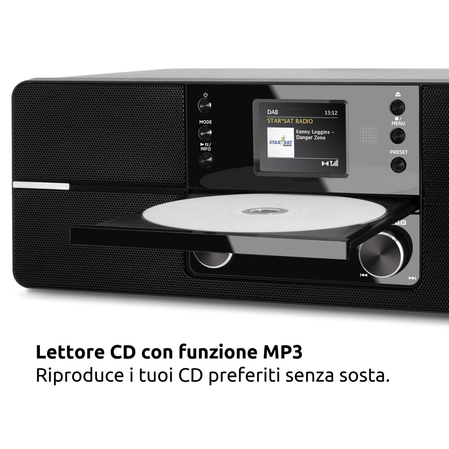 TechniSat DigitRadio 371 CD BT radio DAB+ con CD nera