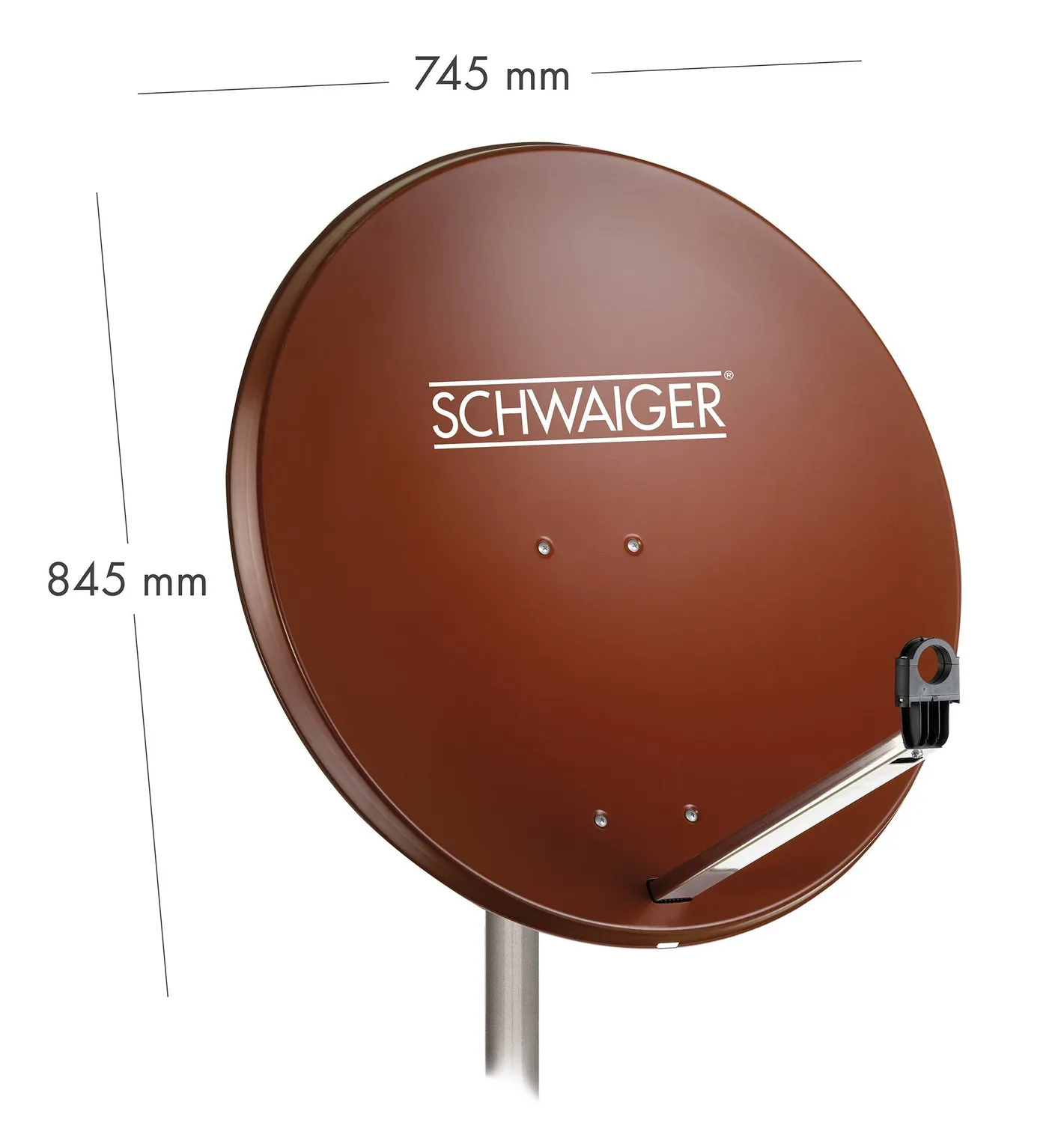 SCHWAIGER Parabola Acciaio 80 cm Rossa 38,5 dB Antenna Offset