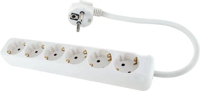 Schwaiger ciabatta 6 prese + 2 USB 1,4 m bianca