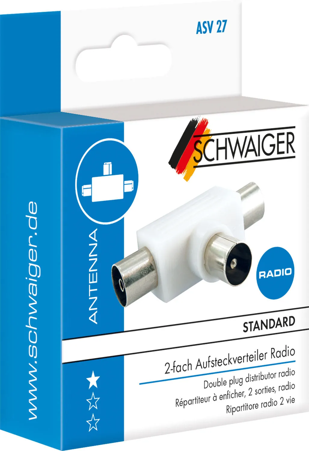 Schwaiger Sdoppiatore Antenna Radio 2 Vie IEC