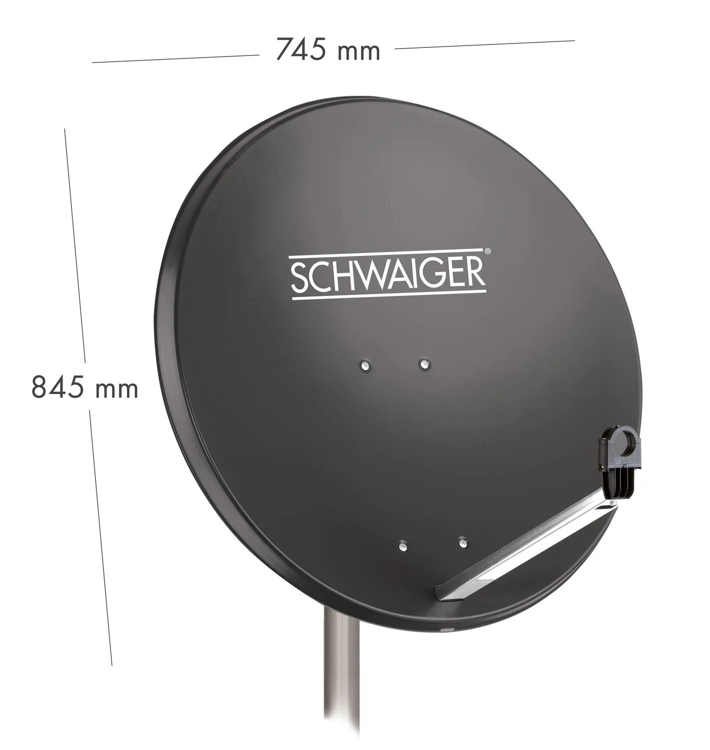 Schwaiger antenna satellitare offset acciaio 80 cm antracite