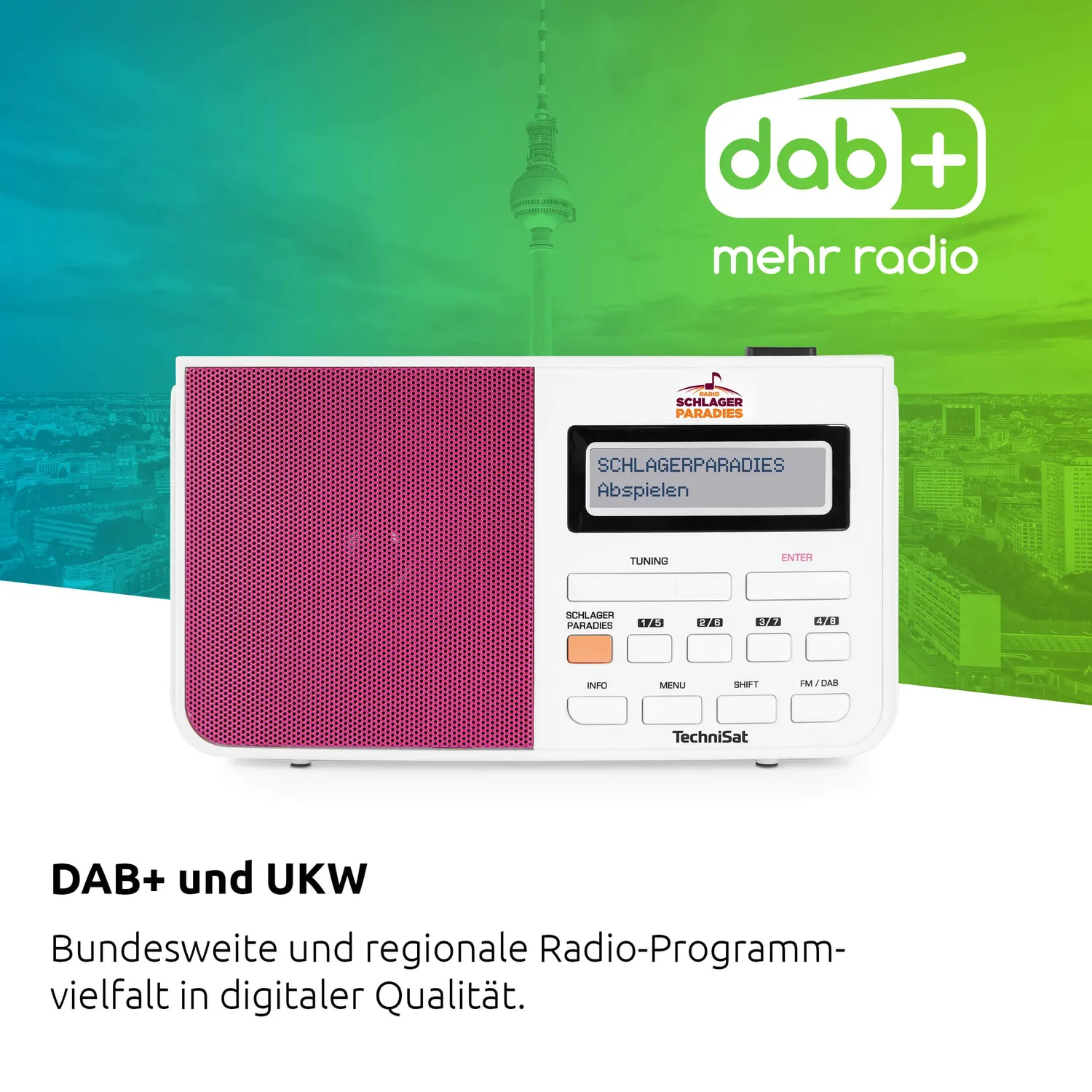TechniSat DigitRadio 210 radio DAB+ FM Schlager bianco