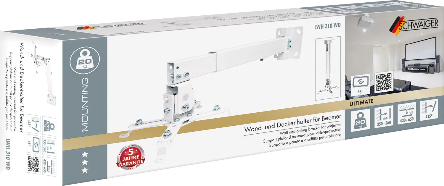 Schwaiger supporto proiettore universale bianco 20 kg