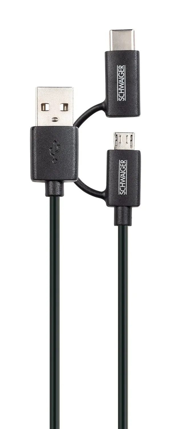 SCHWAIGER Cavo Adattatore USB-C Micro-B 1 m Nero