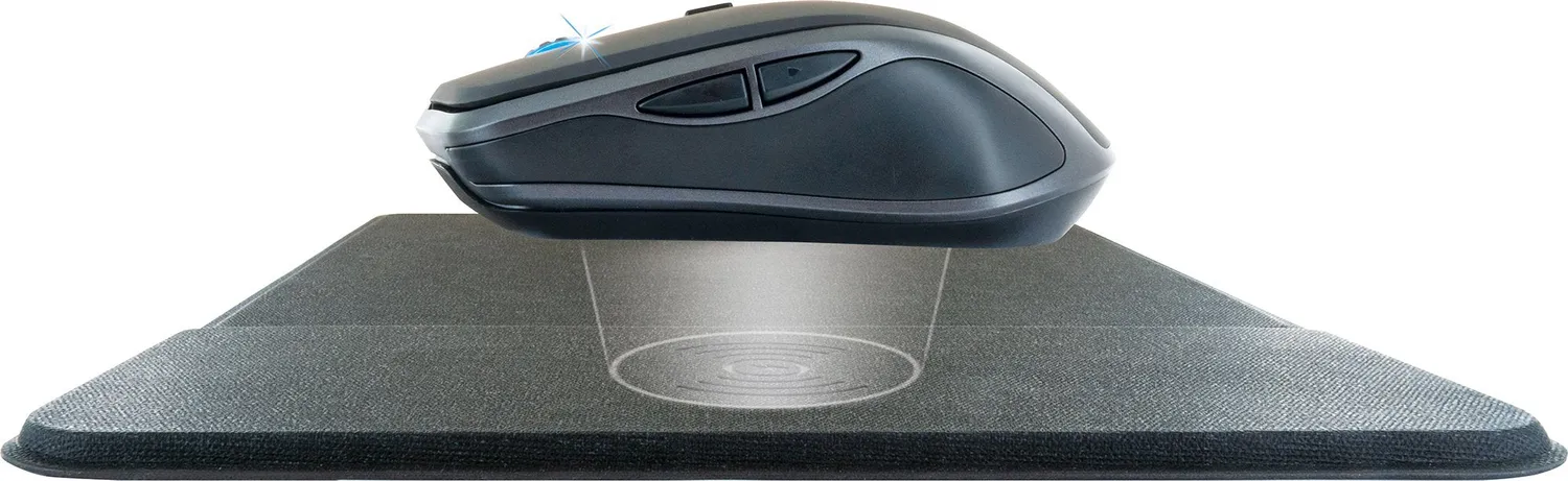 Schwaiger Set Mouse Wireless + Tappetino Mouse Qi Nero