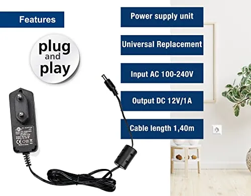 Edision Alimentatore 12V 1A 2pin EU per Proton Picco
