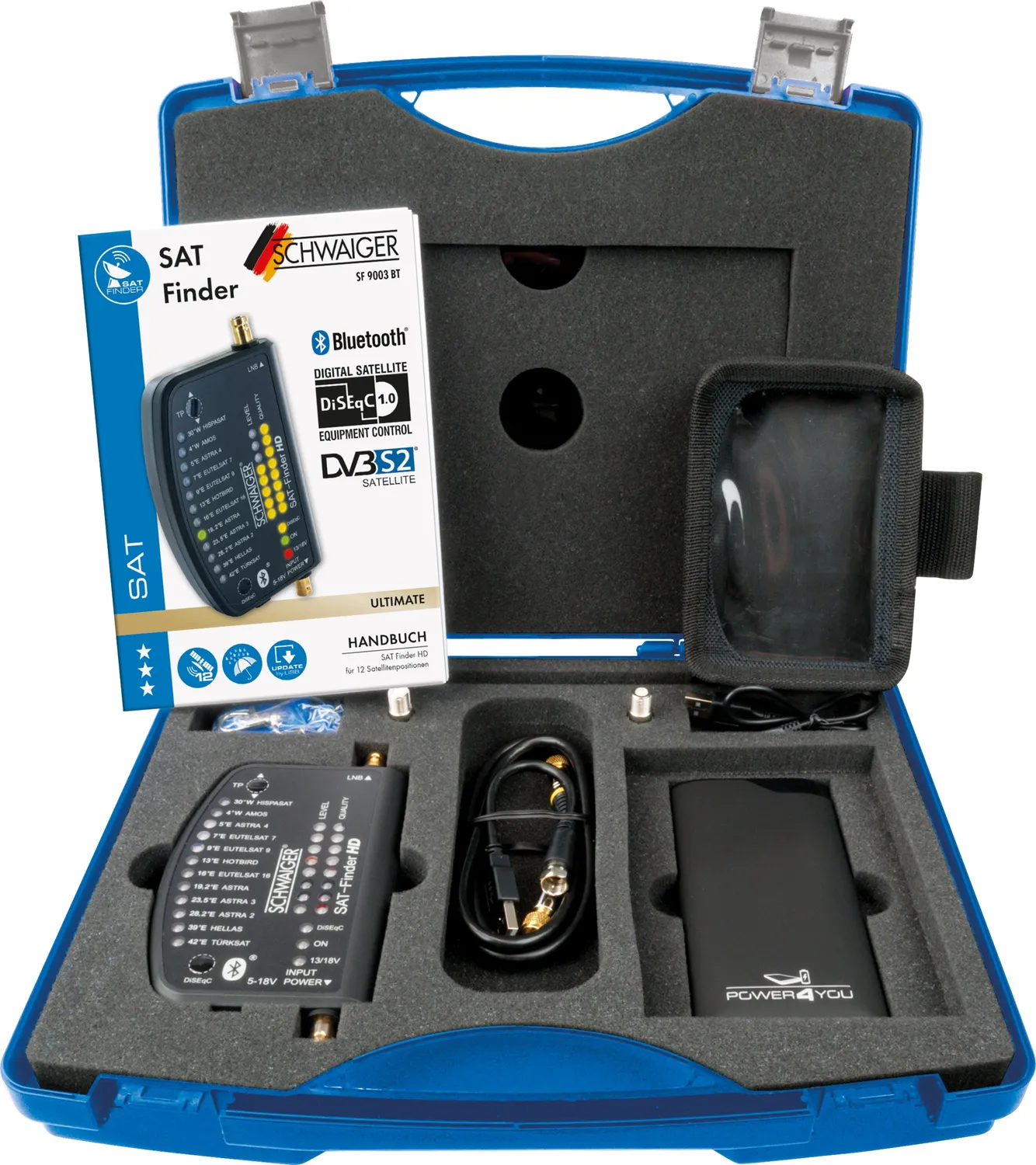 Schwaiger Sat Finder HD misuratore segnale in valigia