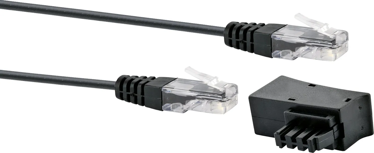 Schwaiger Cavo DSL Modem 3 m nero con adattatore TAE-F