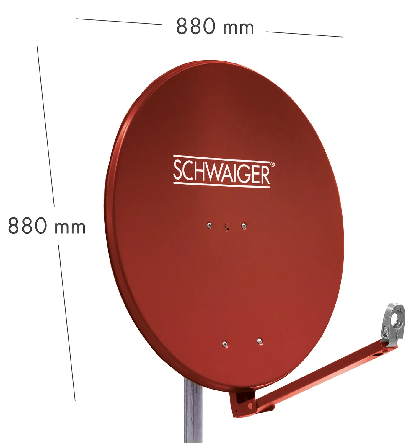 Schwaiger Parabola Satellitare 88 cm Rossa Alluminio