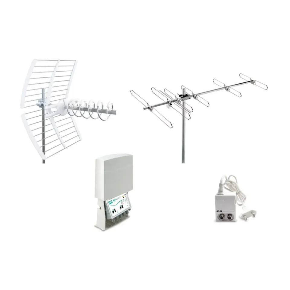 Fracarro KIT 10 EVO T2 kit antenne con centralino e alimentatore