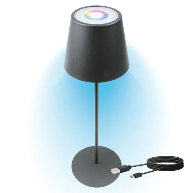 Schwaiger Lampada da Tavolo LED RGB Touch Antracite