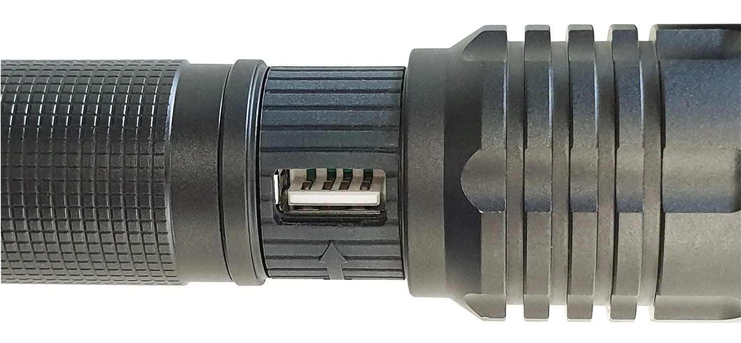 Schwaiger torcia LED zoom 1000 lm ricaricabile USB nera