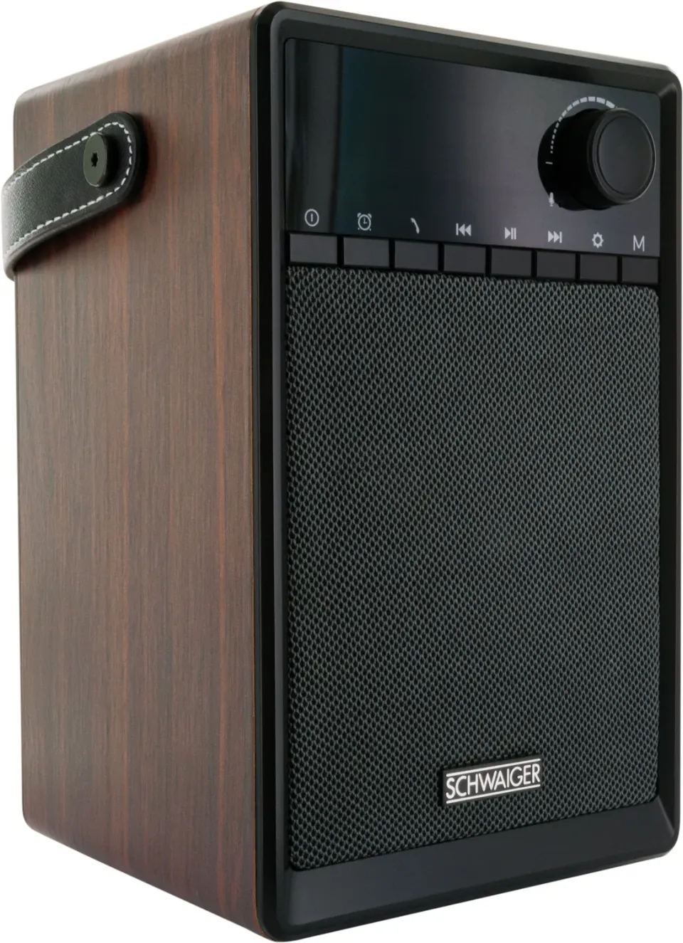 SCHWAIGER Radiosveglia FM Bluetooth AUX 5W nera legno