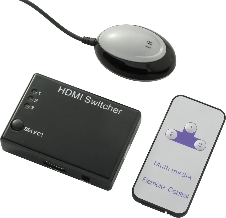 Schwaiger Switch HDMI 3 Ingressi con Telecomando Nero