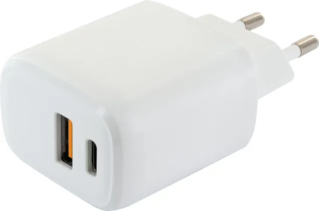 SCHWAIGER Caricabatterie 230V USB-A USB-C bianco