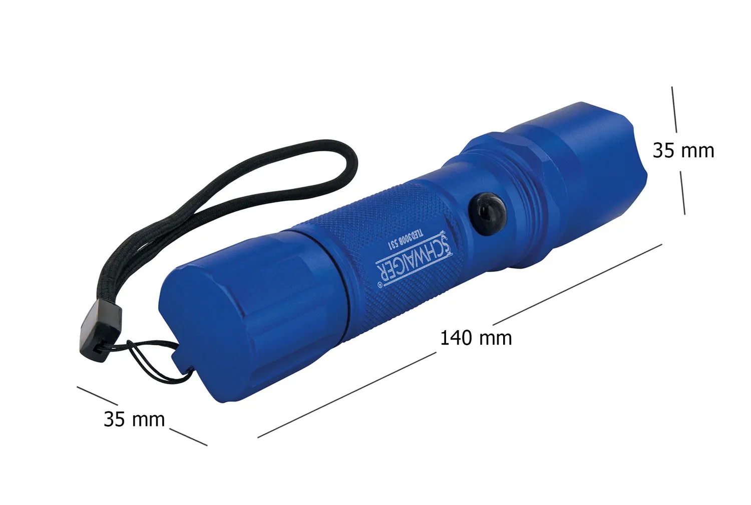 Schwaiger Torcia LED COB 110 lm blu 3x AAA