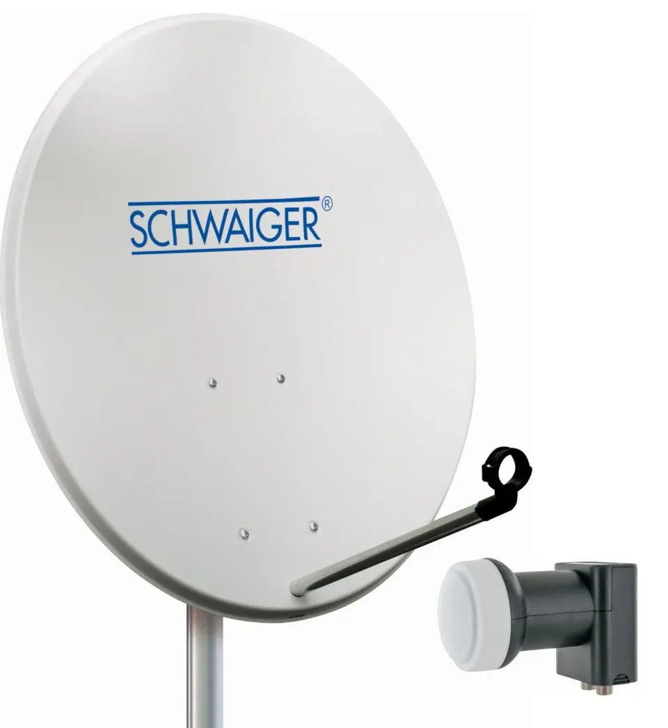 Schwaiger Parabola Sat 72cm + LNB Twin 2 Utenti Grigia