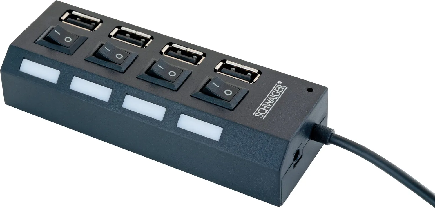 Schwaiger Hub USB 4 Porte per Computer