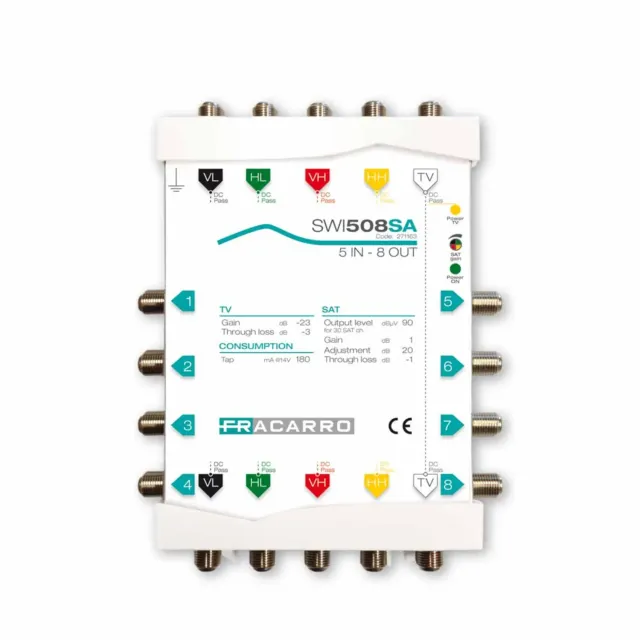 Fracarro SWI508SA multiswitch 5 ingressi 8 uscite cascata