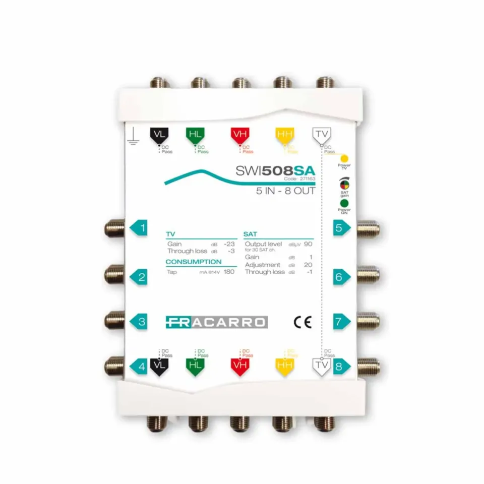 Fracarro SWI508SA multiswitch 5 ingressi 8 uscite cascata