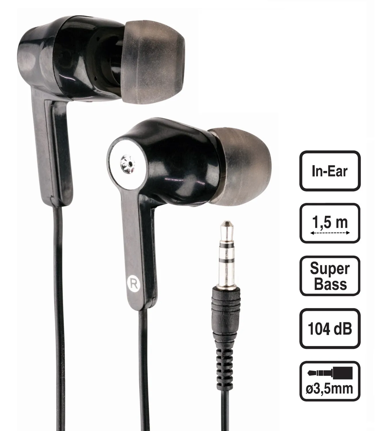 SCHWAIGER KHI110 Auricolari in-ear jack 3,5 mm neri