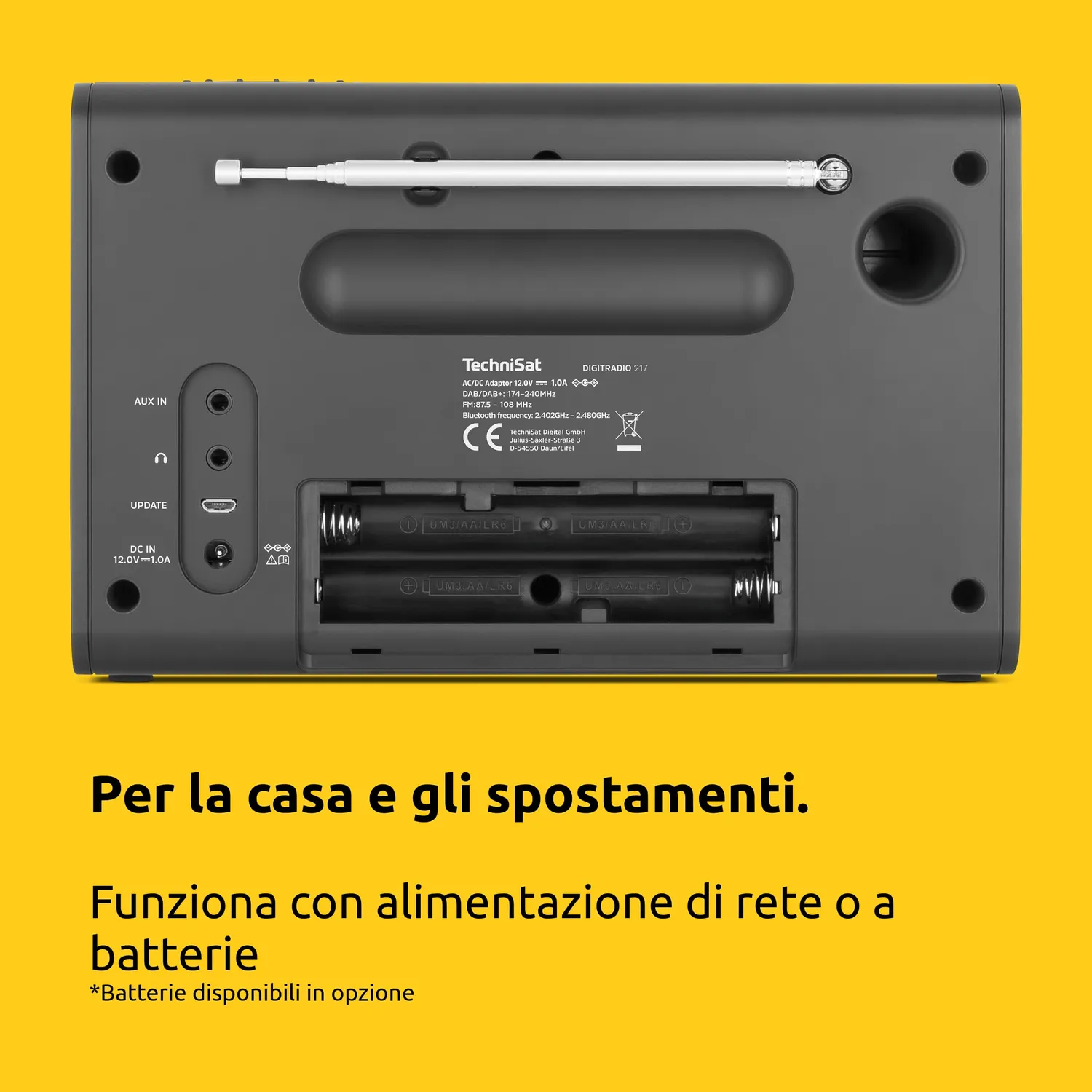 TechniSat DIGITRADIO 217 radio portatile DAB+ nera