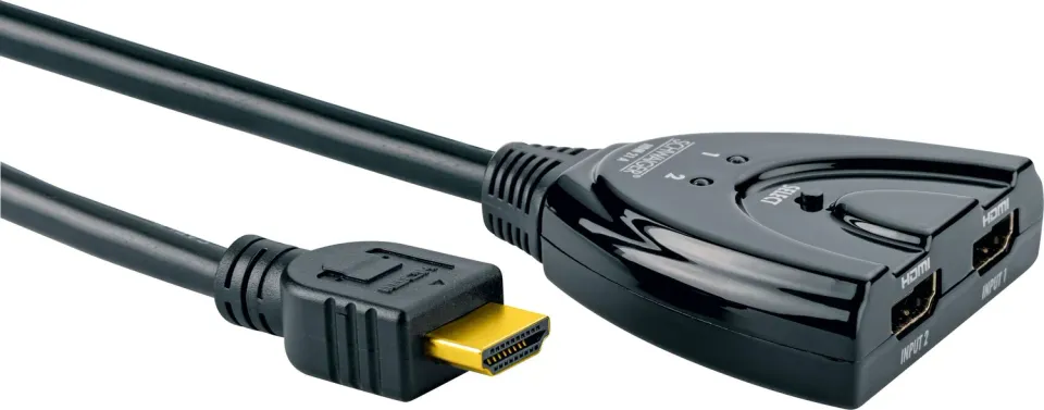 Schwaiger switch HDMI 2 ingressi automatico con cavo
