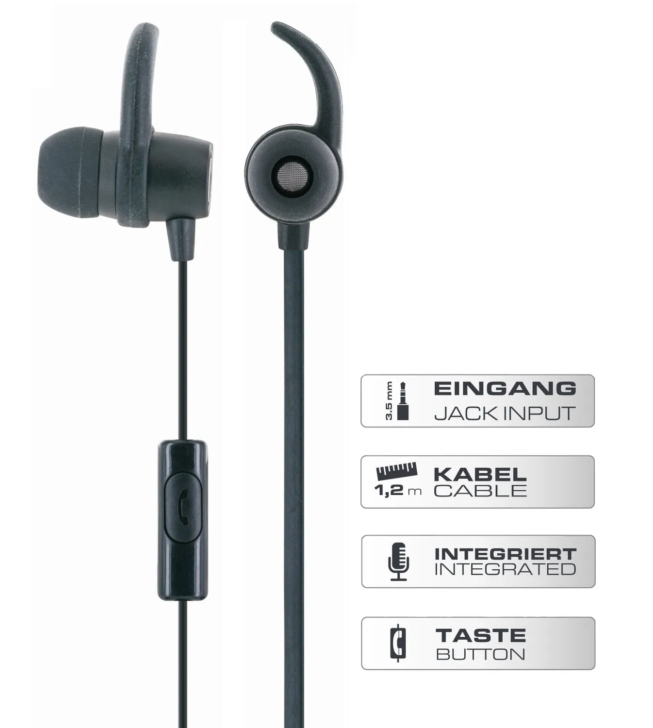 SCHWAIGER cuffie in-ear jack 3,5 mm bianche