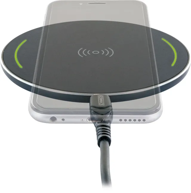 SCHWAIGER Piastra Ricarica Wireless Qi 10W nera