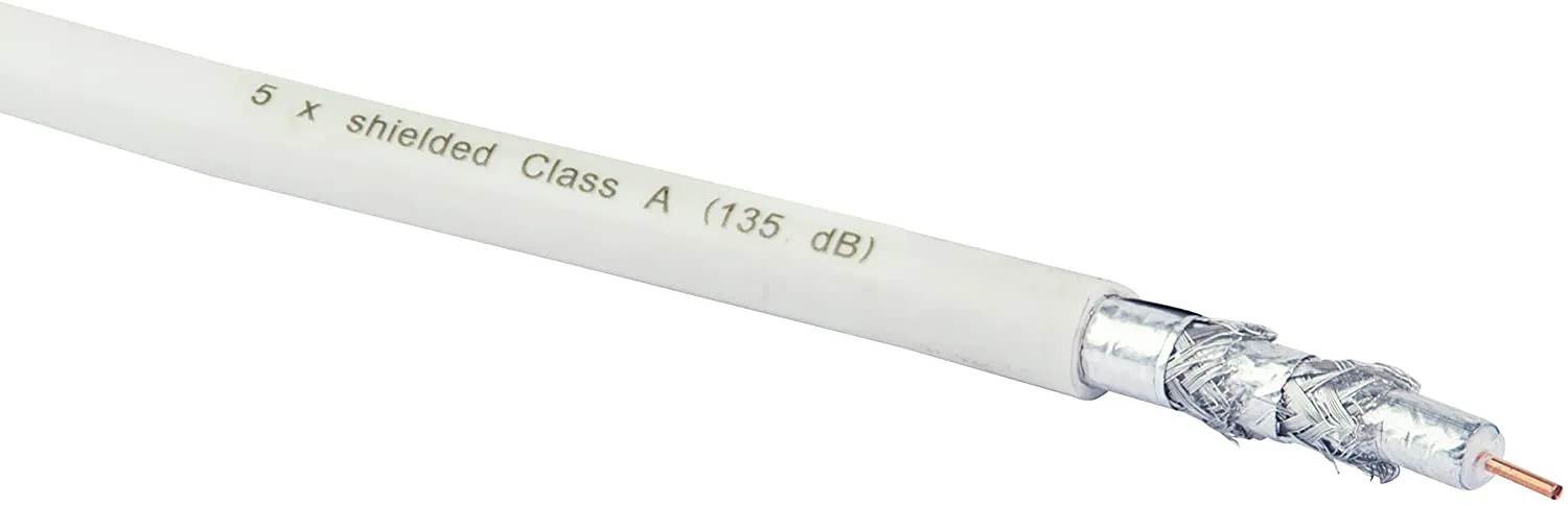 Schwaiger cavo coassiale SAT 135 dB 25 m bianco con connettori F