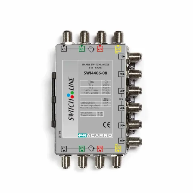 Fracarro SWI4406-08 multiswitch 6 uscite in cascata 8dB