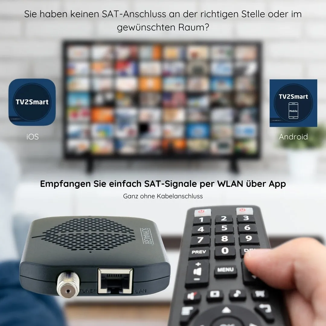 Schwaiger SAT Dongle WiFi HDTV FTA TV2Smart Nero