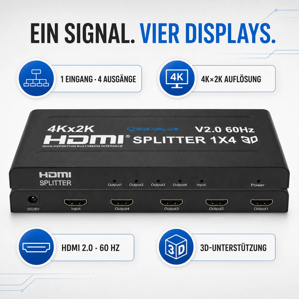 GigaBlue Ultra 4K splitter HDMI 1x4 60Hz HDR