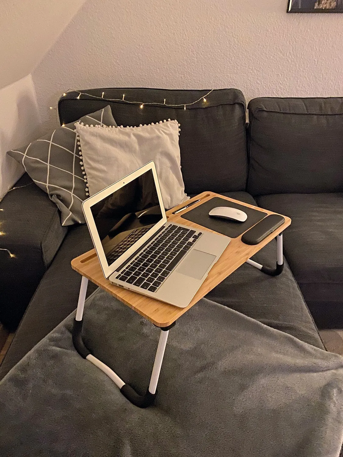 SCHWAIGER Tavolo pieghevole per laptop bamboo fino 16 pollici