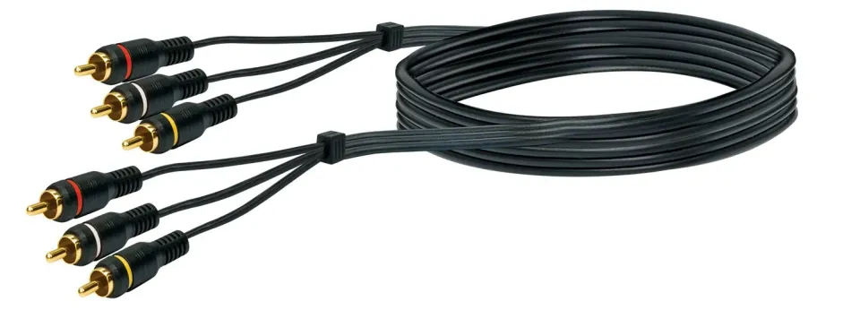 Schwaiger Cavo Video RCA 3xRCA 1,5 m nero dorato