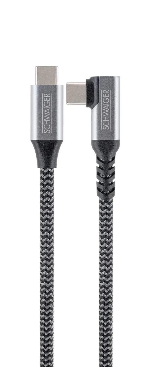 Schwaiger cavo USB-C 1,2 m spina angolata ricarica
