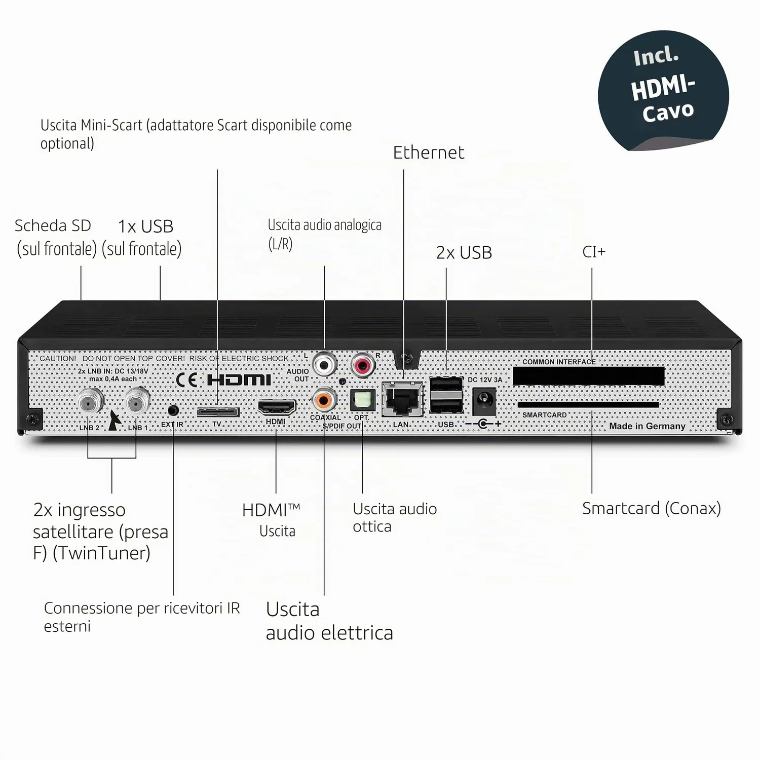 TechniSat Digit Isio S2 Ricevitore Satellitare Nero Twin Tuner
