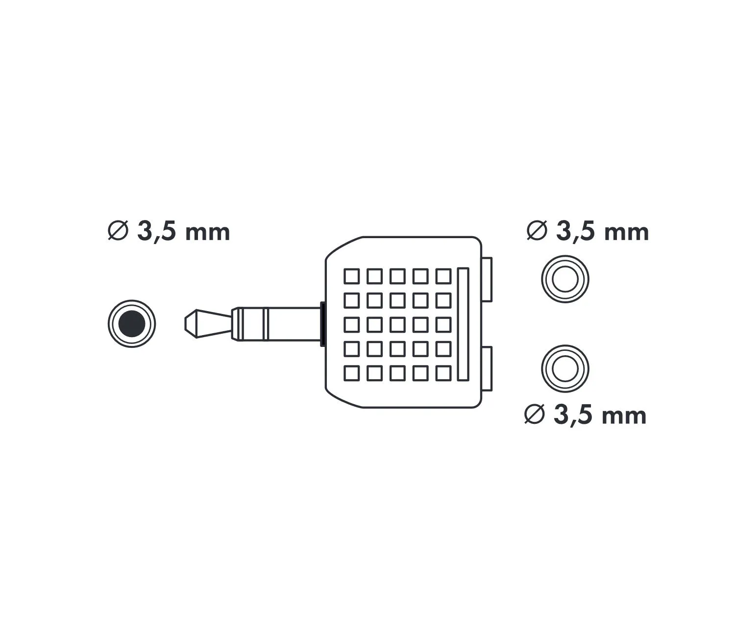 Schwaiger adattatore sdoppiatore cuffie jack 3,5 mm nero