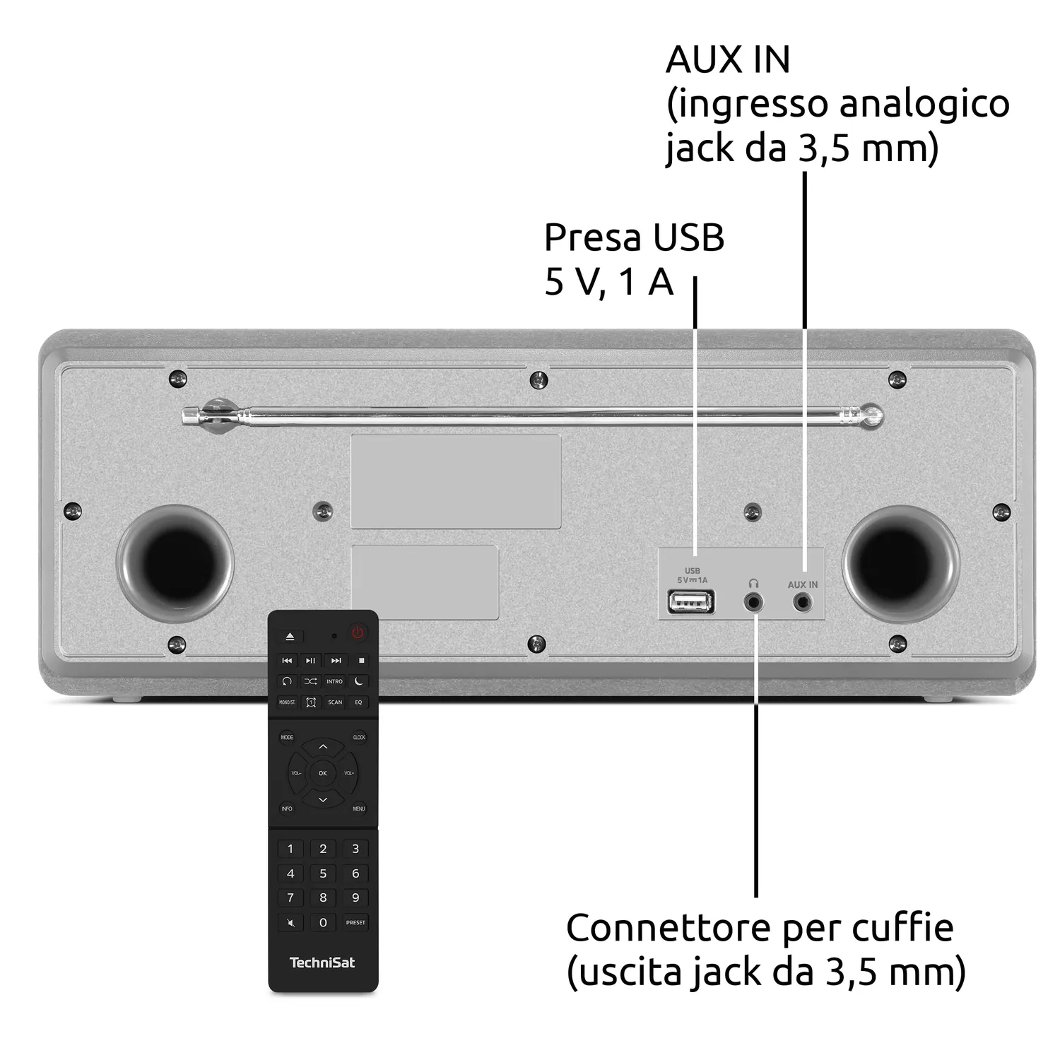 TechniSat DigitRadio 320 Radio DAB CD Argento