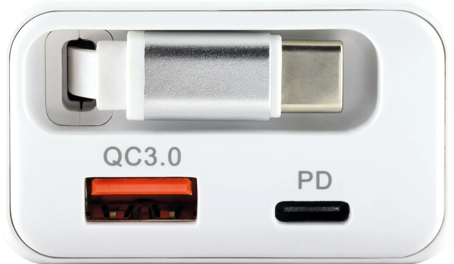 SCHWAIGER Caricatore 30W USB-A+C cavo estraibile 35W