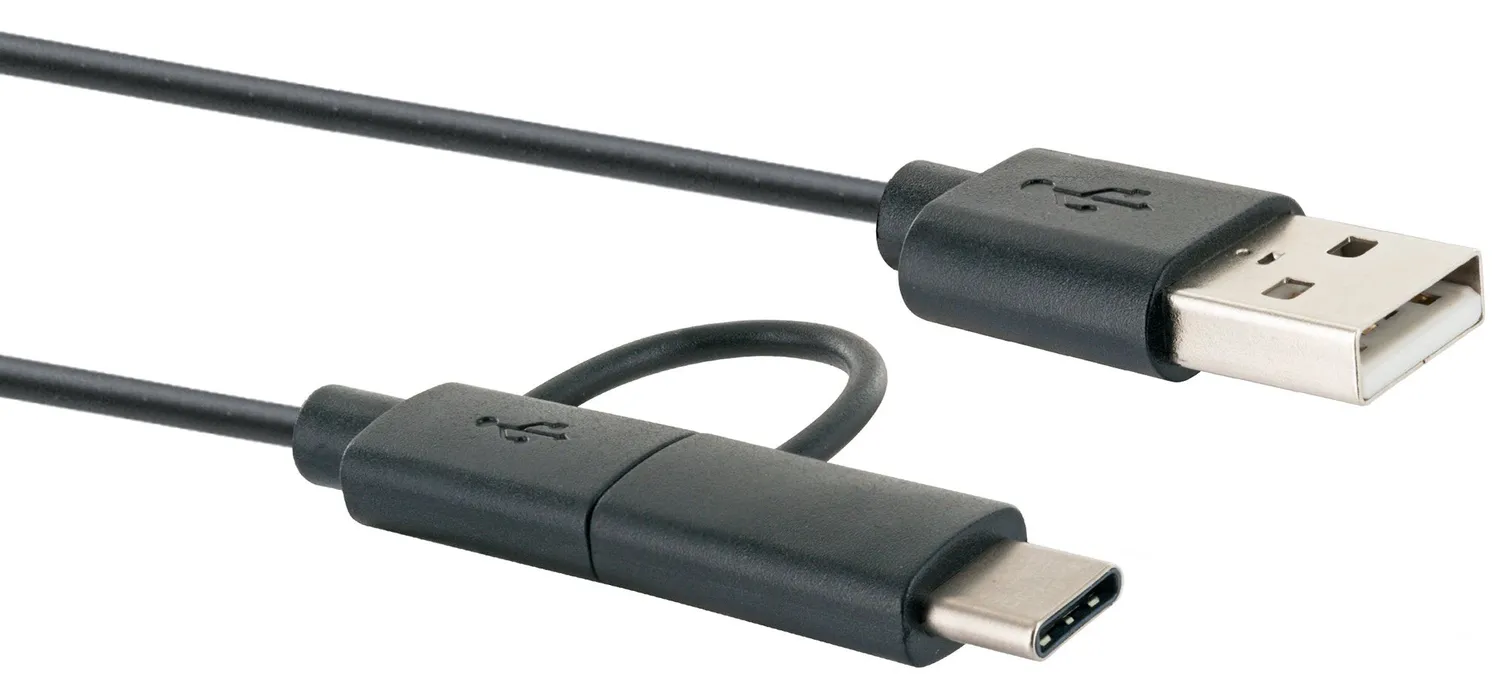 SCHWAIGER Cavo Adattatore USB-C Micro-B 1 m Nero