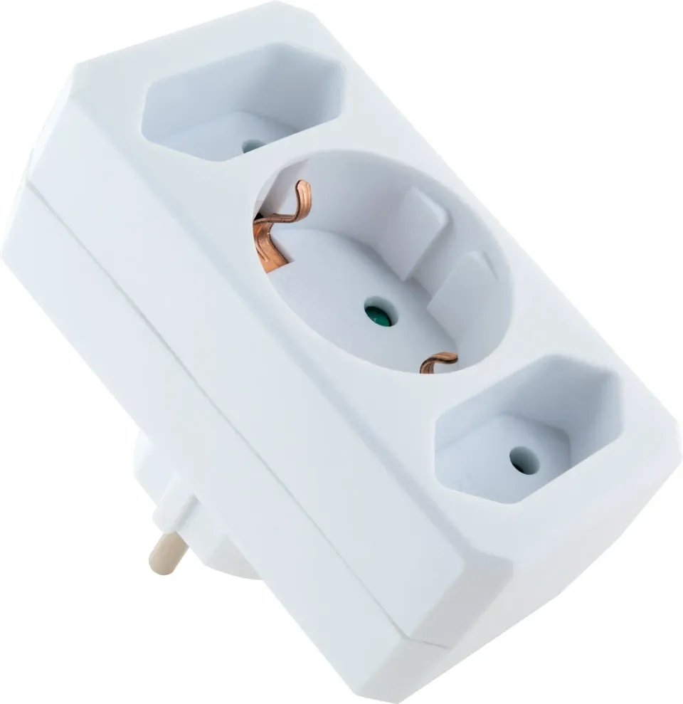 Schwaiger Adattatore Triplo 3 Prese Bianco Nero