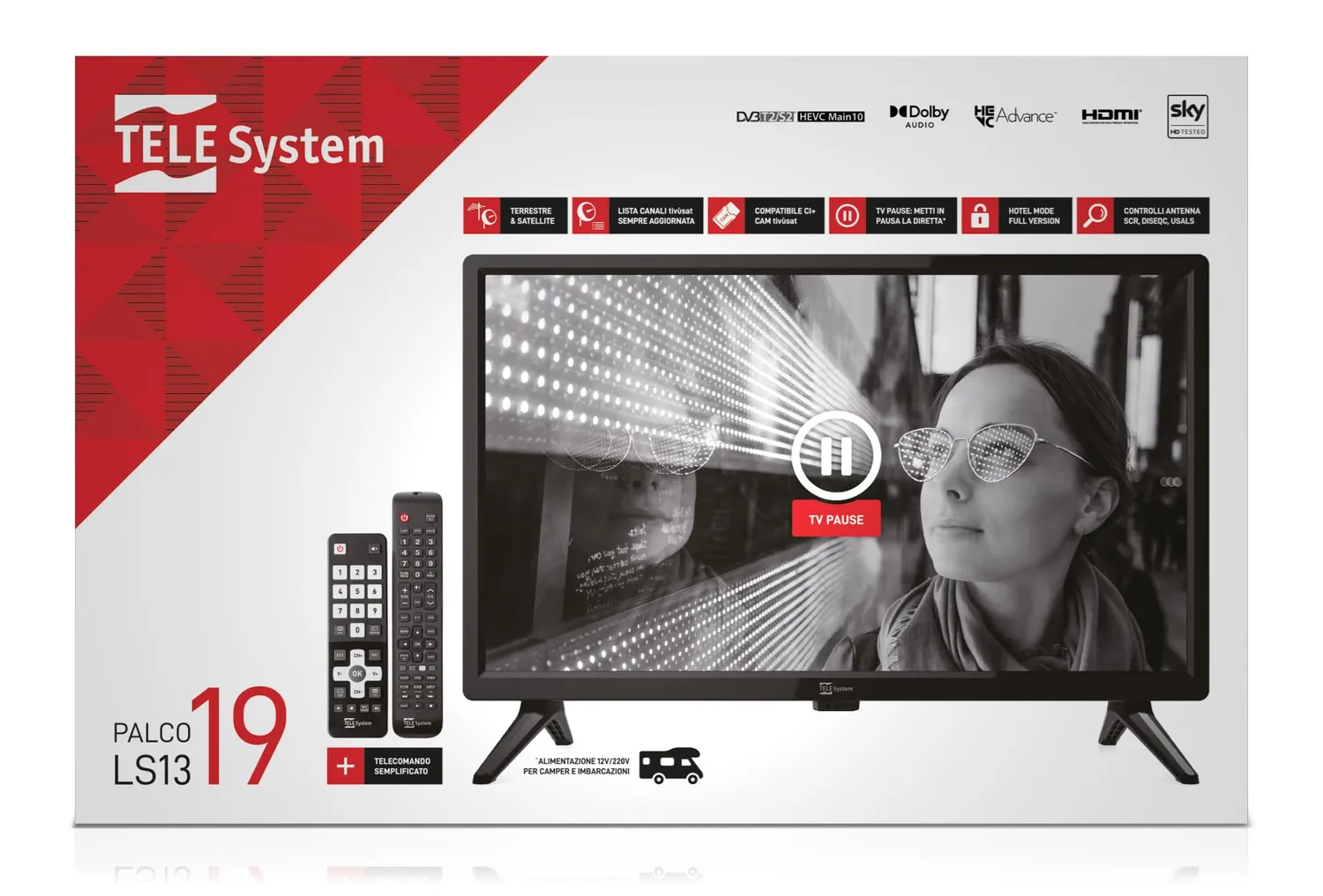 TELE System PALCO19 LS13 TV 19" camper 12V tivusat