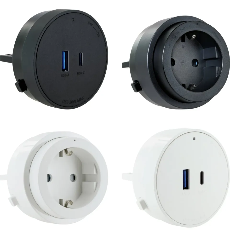 SCHWAIGER Modulo USB binario nero 20W Click Twist