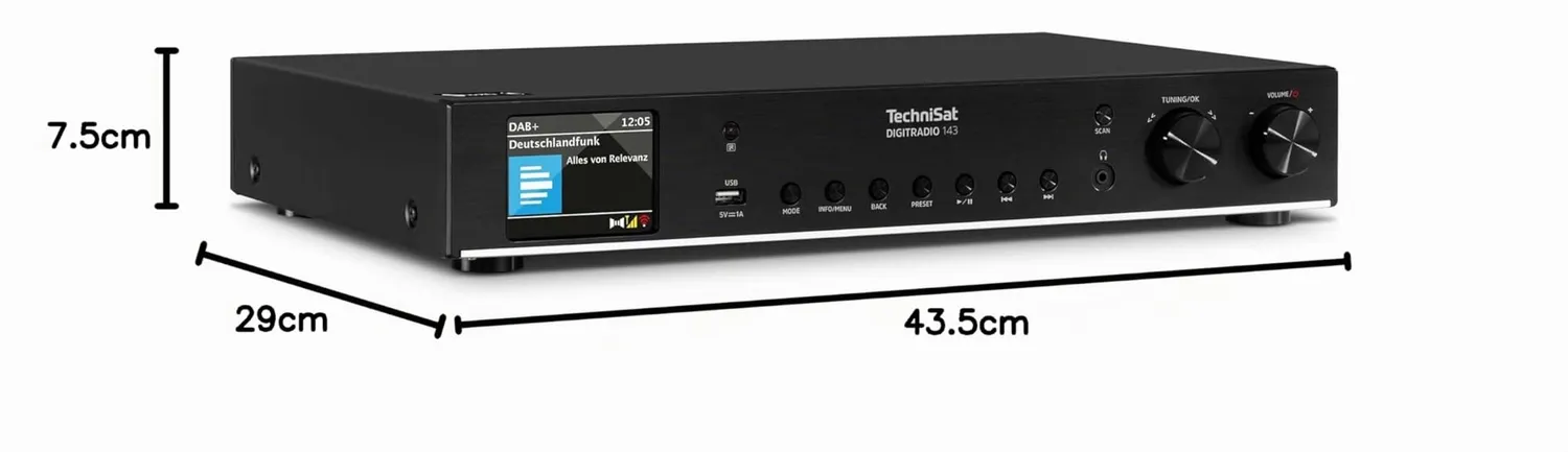 TechniSat DIGITRADIO 143 V3 sintonizzatore HiFi nero
