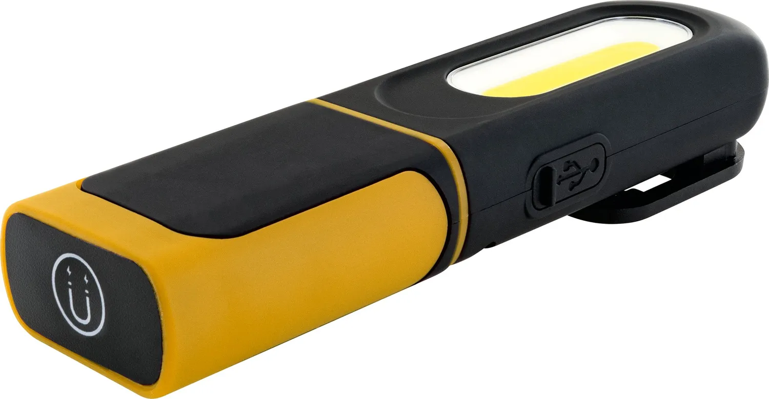 SCHWAIGER Lampada Lavoro LED COB con Gancio e Magnete Nera
